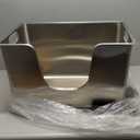 Enclosed Stainless Steel Cat Litter Box 13.8 High Sides, Extra Large Litter Box for Big Cats, XL Metal Kitty Litter Pan Pet Toilet with Wheels for Easy Mobility, Anti-Leakage, Non-Sticky, Easy Clean