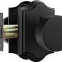 Haidms Black Door Knobs Interior, Heavy Duty Matte Black Door Knobs with Lock, Interior Door Knob for Bedroom and Bathroom, Zinc Alloy Vintage Privacy Doorknob 1 Pack
