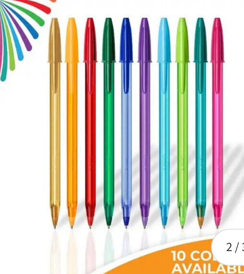 BiC Cristal Color Cues Ballpoint Pen - Assorted, 10 count 2 Pack
