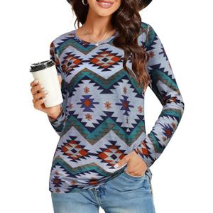Long Sleeve Shirts for Women Basic Crew Neck Spring Tops Casual Fit Fall T Shirts 2026 (Blue, M)