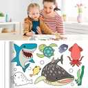 Children's Drawing Roll, Coloring Paper Roll for Kids, DIY Painting Drawing Paper Roll, Sticky Coloring Drawing Roll, Early Educational Toys for Kids 120 * 12 Inches (Ocean)