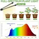 Grow Lights for Indoor Plants Full Spectrum,15-62 Inches Height Adjustable Desktop and Standing Plant Growing Lights with Detachable Tripod Stand for Large and Small Plants, Auto On/Off Timer