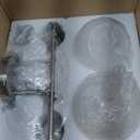 Emak Modern Globe Vanity Lights, Brushed Nickel Bathroom Light Fixtures, 2-Light Bathroom Vanity Light with Milk Glass Shade, VL114-BN-ML-2