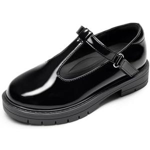 DREAM PAIRS Girls Mary Jane Dress Shoes Chunky Platform School Uniform Shoes T-Strap Oxfords Loafers Star Flats US 2