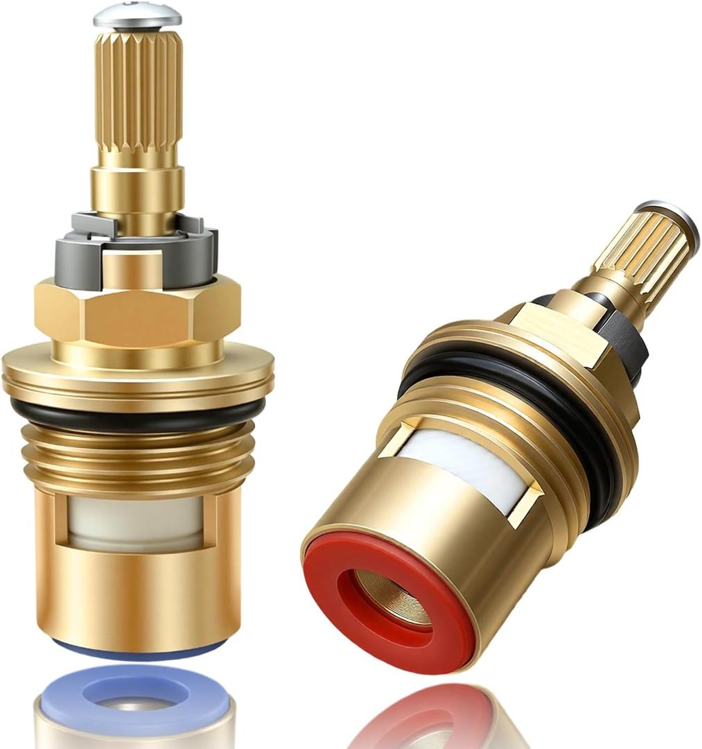 2026 New Upgraded Faucet Ceramic Cartridge for Kohler K-GP77005-RP & K-GP77006-RP, Hot and Cold Faucet Cartridge Replacement Parts, K-GP77005-RP K-GP77006-RP Ceramic Valve, 2 Pack, Brass
