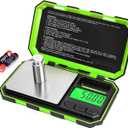 Fuzion Pocket Gram Scale, 500g x 0.01g Digital Jewelry Scale, 6 Modes Conversion Mini Scale with LCD Display, Tare for Herb, Food, Jewelry, Medicine (Green)