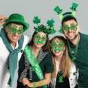 180Pcs St. Patrick's Day Accessories Party Favor Set, Tattoo Stickers, Necklaces, Bracelets, Shamrock Glasses, Headbands, Mustaches, Coins and Kiss Me I'm Irish Sash for Irish Party Supplies