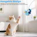 Cat Toys Flapping Birds with Catnip Bags, Rechargeable Chirping Interactive Cat Toy Kicker, Lifelike Birdie Tweets, Indoor Enrichment Moving Wings Cat Exercise Toys for All Breeds Kitten Dog(Bluebird)