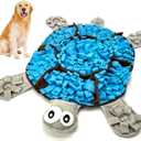 Snuffle Mat for Dogs, Tortoise-Themed Slow Feeder for Small/Middle/Large Breed, Durable Washable Portable Pet Feeding Mat, Nose Work Training Pad, Anxiety Relief & Mental Stimulation(M, Blue)