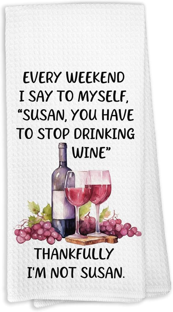Wine Gifts Kitchen Towels, Bar Cart Decor, Funny Bar Cart Hostess Hand Towel for Bathroom, Hostess Wine Gifts for Women
