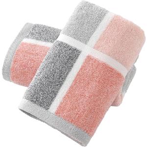 Sense Gnosis Pink Hand Towel Set of 2 Super Soft 100% Cotton Striped & Checkered Pattern Highly Absorbent Decorative Hand Towels for Bathroom Mother's Day Decorations 13 x 29 Inch