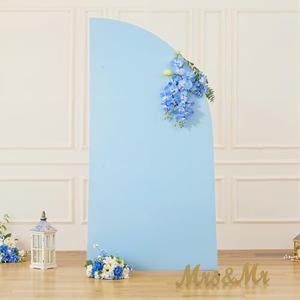 Blue Half Moon Arch Covers Wedding Arch Backdrop Cover for Weddings Birthday Parties Baby Showers Events – 6ft Light Blue Half Arch Fabric Cover Set