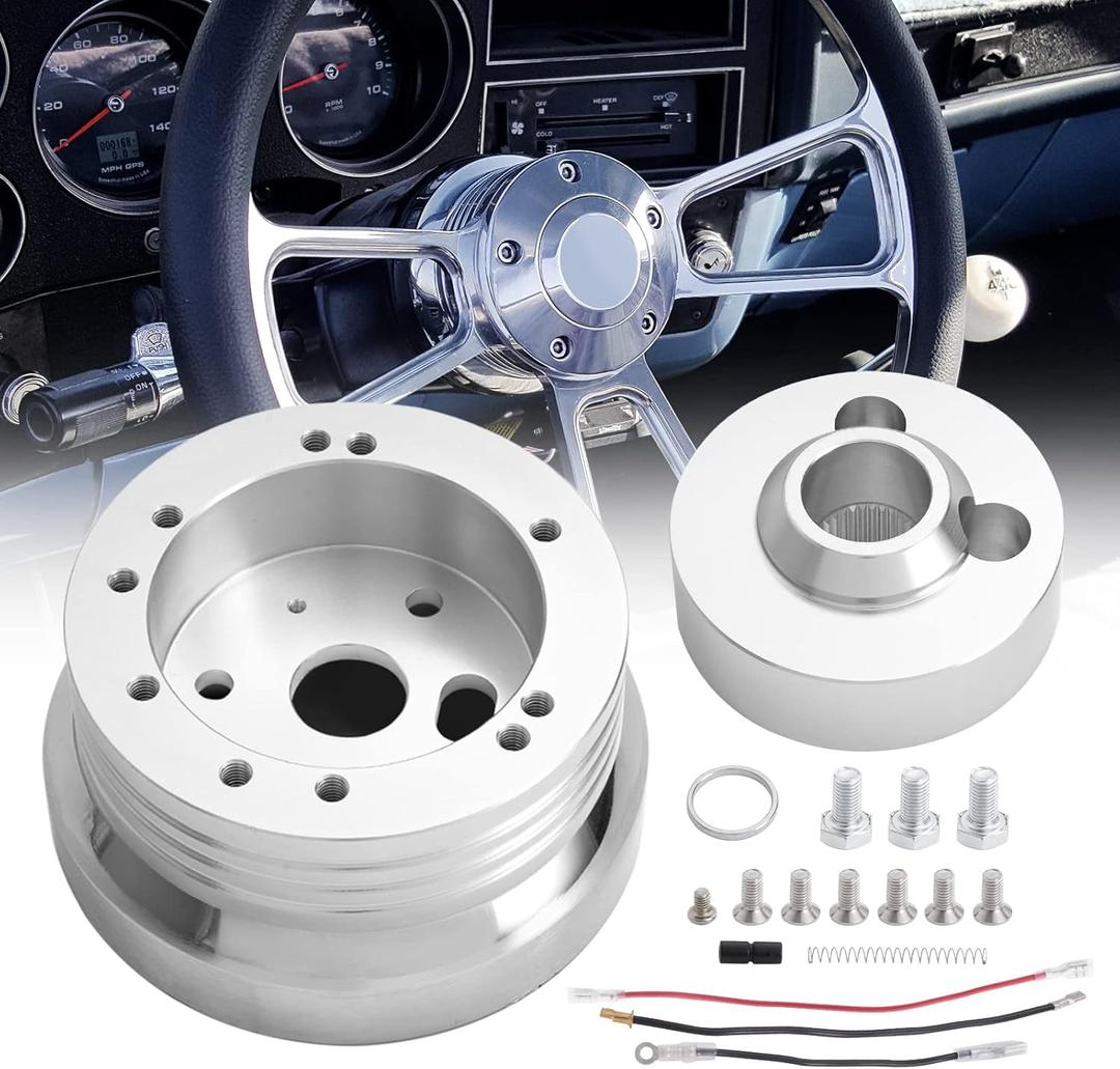 5 & 6 Hole Billet Steering Wheel Hub Adapter Compatible with 1969-1994 Chevrolet Chevy GM Flaming River Ididit Buick Jeep Pontiac Oldsmobile