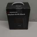 G.a HOMEFAVOR Universal Knife Block, Wood Knife Organizer with Removable Plastic Bristles, Knife Holder for Kitchen Counter, Knife Storage Rack Without Knives, Black