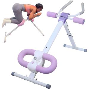Ab Workout Equipment Abdominal Trainer, Adjustable Ab Machine at Home Gym, Foldable Abdominal Exercise Machine, Core & Ab Trainer Machine for Stomach Workout (PURPLE)
