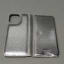 kate spade new york Wallet Folio iPhone 16 Pro Max Case - Compatible with Wireless Charging - Designer Phone Case - Metallic Silver