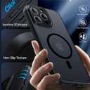 Magnetic for iPhone 15 Pro Max Case,Upgraded [Full Camera Protection][Compatible with Magsafe][Military Grade Protection]Shockproof Slim Translucent Matte Phone Case for iPhone 15 Pro Max,Black