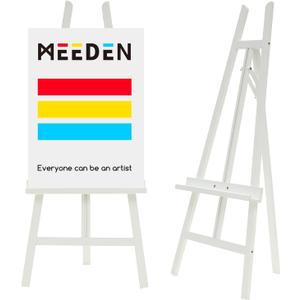 MEEDEN Art Easel Stand for Display: Adjustable Wooden Stands for Sign - A Frame Painting Easel for Canvas up to 60" for Artist Adults Drawing Picture Poster - White, Medium