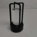 Crystal Lantern Light, Czgor Battery Operated Rechargeable Cordless Crystal Table Lantern Lamp with 3-Color, Portable Small LED Desk Lamp for Indoor/Outdoor Patio Camping Bedroom Bar Restaurant, (Black)