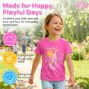 MISS POPULAR Girls 4-Pack Super Soft Short Sleeve T-Shirts Rainbow Butterfly Glitter Print Cute Design| Sizes 7-16