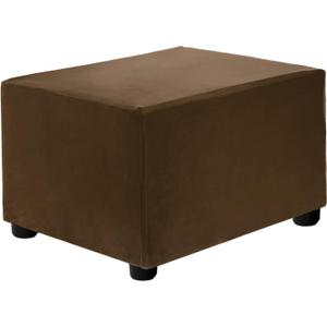uxcell Stretch Foot Stool Cover Rectangular Square Foot Stool Slipcover with Elastic for Footstool Living Room Bedroom Fit Length 50-76cm / 19.69"-29.92", S-Large, Dark Brown