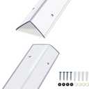 Pre-Drilled Wall Corner Protectors, 2pcs x 35.4''L x 1.97''W Clear Screw Fixing Anti-Impact L-Shape Protective Edge Shields & Guards for Door Frame, Sharp Wall