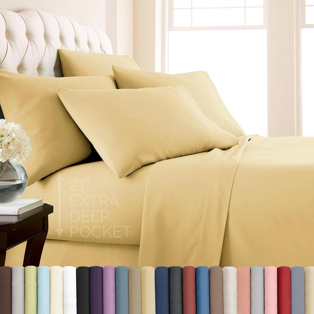 Queen Comforter Set Peach ,  Queen Size 6 Pieces, Luxury Soft Bed Set for all Seasons, Bedding Set with Comforter, Sheets, Pillowcases & Shams, Dark Gray, Queen