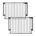 Cumbor 2 Pack 29.2-43" No Bottom Bar Baby Gate for Stairs, 2-in-1 Auto Close Dog Gate Indoor, Hardware Mounted Pet Gate for Doorways with Large Walk Thru Door, Child-Proof Safety Gate for Kids (Black)