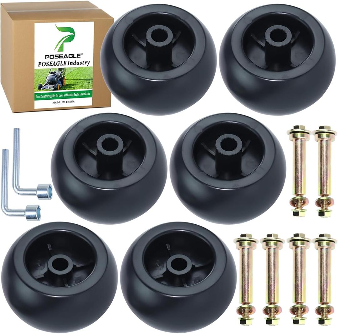 6 Pack 116-9981 Deck Wheel Replace 116-9981, 103-3168, 103-4051, 103-5364, 103-7263, 103-7363, 109-2098, 109-9011 for eXmark Lazer Z E-Series, Lazer Z S-Series, Pioneer S-Series Lawn M