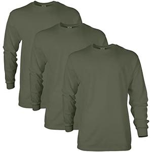 Gildan Adult Ultra Cotton Long Sleeve T-Shirt, Style G2400, Multipack, Large
