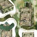 Outego 24 Pack Military Party Gift Bags, Army Camo Goodie Bags, Military Birthday Party Supplies, Soldier Theme Party Favor Bags with Handles
