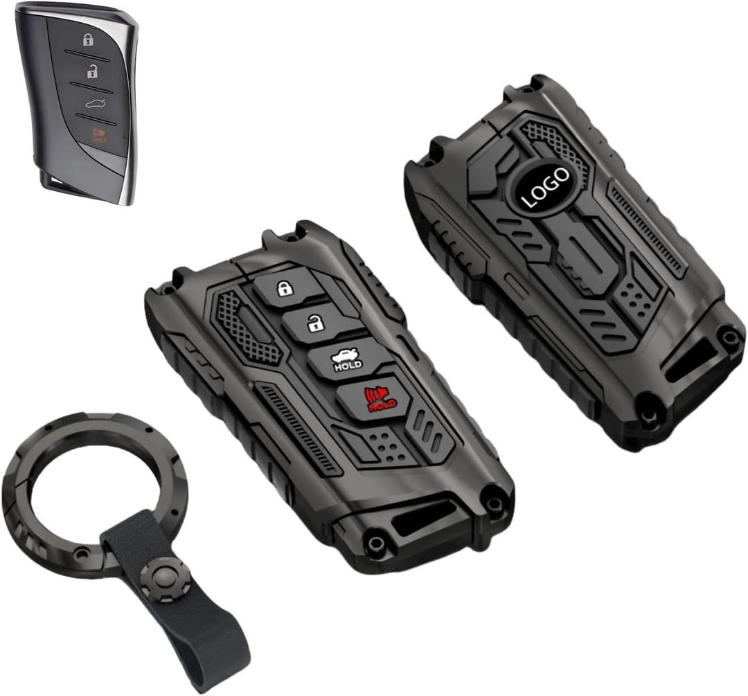 Heavy Key Fob Cover Case Protector for Lexus, Keychain, Accessories for 2018 2019 2020 2021 2022 2023 2024 2025 Lexus ES250 ES350 UX200T NX300h RX450h GX550 TX350 LX600 LS500 LC500h(Model-A)