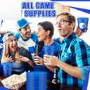 Bokon 24 Pcs Cow Boy Football Party Supplies Blue Football Plastic Cups Reusable 16oz Thickened Sports Birthday Party Drink Cups for American Rugby Game Day