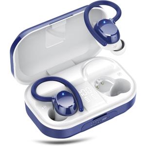 Wireless Earbuds, Bluetooth 5.4 Sport Headphones, 128H Playtime Over Ear Buds for Small Ear, Stereo Deep Bass, Sport Wireless Bluetooth Earphones, IPX7 Waterproof Running Headphones for iOS Android