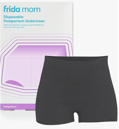 Frida Mom 8pc Postpartum Underwear, Disposable Boyshort Panties, Seamless, Stretch Support, New Mom Essentials, Size Regular (28in42in)
