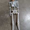 Halloween Life Size Skeleton, 5.4FT Skeleton Decor Realistic Full Body Bones Poseable Halloween Skeleton Prop with Movable Joints for Indoor Outdoor Party Haunted House Lawn Décor