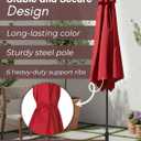6 Ft Outdoor Patio Umbrella, Easy Open/Close Crank and Push Button Tilt Adjustment - Wine Red Burgundy Market Umbrellas