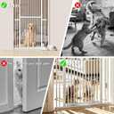 51"-87" Extra Tall Pet Gate for Cats, 29.5"-40.5" Wide Pressure Mounted No-Drilling Safety Dog Gate, Metal Walk-Thru Barrier for Doorways, Stairs, Kitchens, Black