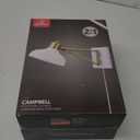 GLOBE Electric 51344 1-Light Plug-in or Hardwire Swing Arm Wall Sconce, White, Brass Accents, White-Cloth Cord, Mounted Bedside Lamp, Kitchen Sconces Wall-Lighting, Bulb Not Included