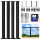 CKE 15ft-20ft Complete Set 42" Modular Black Cable Railing Post Kit, 4Pack Black Level Drilled Line Posts(41"x2"x2"), Swageless Deck Cable Railing System Kit, 250ft 1/8" Wire Rope(No Handrail), LPS02