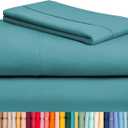 LuxClub Twin XL Sheets - Soft Twin Bed Sheets for Boys and Girls, 3 PC Deep Pockets 18" Eco Friendly Wrinkle Free Kids Fitted Sheets Machine Washable Hotel Bedding Silky Soft - Teal Twin XL