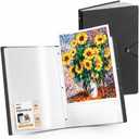 JoyCat Art Portfolio Binder Fits 12"x18" for Diamond Art Painting, 40 Pockets Slevees Protectors Art Folder with Clear View Pages, 80 Sheets Presentation Binder for Artists and Students (Black)