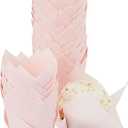 Juvale 100 Pack Tulip Pink Cupcake Liners, Medium Baking Cups, and Muffin Wrappers, Perfect for Birthday Parties, Weddings, Baby Showers, Bakeries, Catering, Restaurants