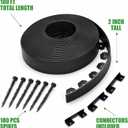 Landscape Edging Garden Border 100ft x 2in, 180 Stakes, Black