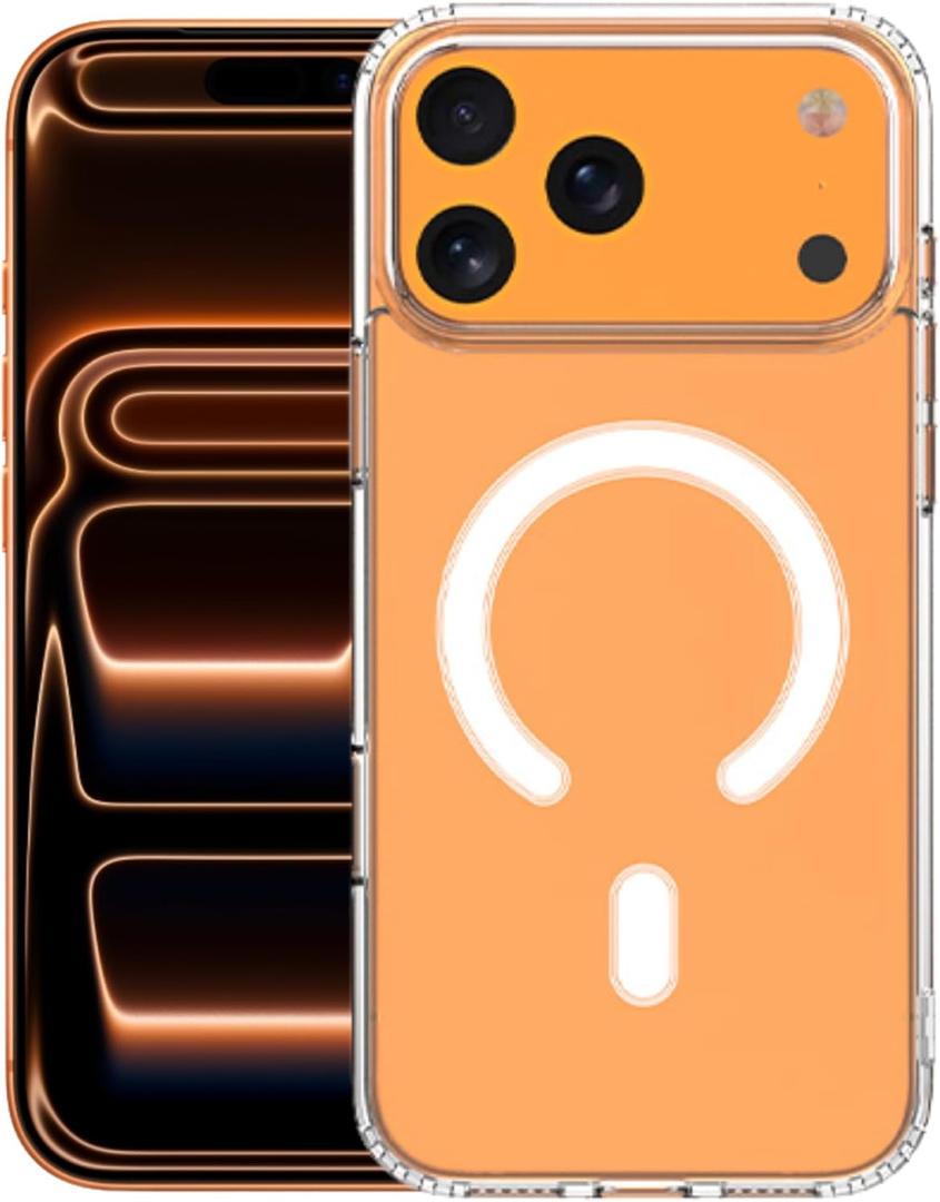 CPHUSA Protective Case Compatible for iPhone 17 Pro | TPU + Acrylic Hybrid | Military-Grade Drop Protection | Shock Absorption | Slim Profile | Textured Grip | Wireless Charging | Clear