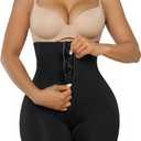SHAPERX High-Waisted Tummy Control Shapewear for Women Seamless Zip-Up Easy-On Body Shaper Shorts Slimming Fit Underwear (Black, M)