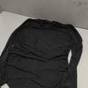 REORIA Womens Trendy Sexy Mock Turtle Neck Long Sleeve Sheer Mesh Ruched Going Out Bodysuits Tops (Large, Black)