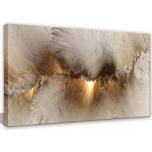 Large Framed Abstract Gold Marble Texture Canvas Wall Art Tindal Effect Decor Picture Black Gold Cloud Prints Painting for Living Room Bedroom Office Kitchen Ready to Hang (A3)