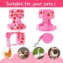 Frienda 2 Pcs Adjustable Chicken Harness and Leash Set Spring Summer Comfortable Elastic Hen Vest Breathable Harness for Hens Duck Goose Pet Training Walking Supplies(Pineapple, Strawberry,Medium)