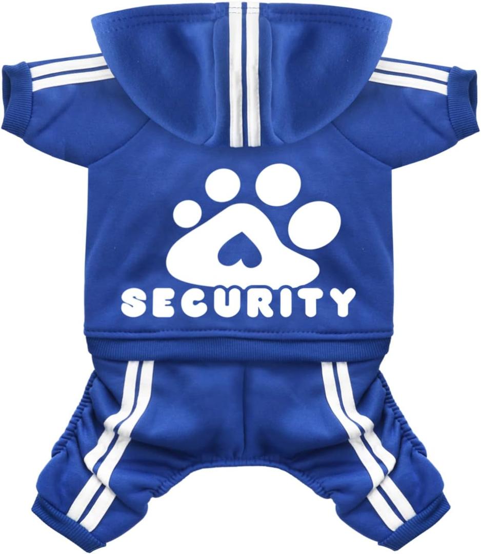 Dog Hoodie Security Clothes 4 Legs Jumpsuit Sweatshirt Hoodies Soft & Warm Dog Outfit Pullover Dog Winter Clothes Sweater for Small Medium Large Dogs Cats (Blue, Medium)